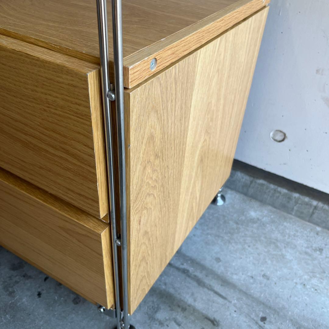 notes★無印 ステンレスユニットシェルフ・オーク材・ワードローブセット