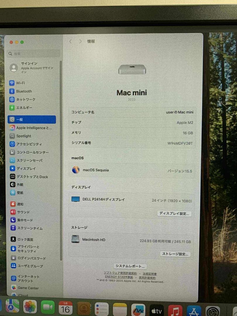 #817 Mac ミニ 2023 Apple M2 16GB SSD256GB