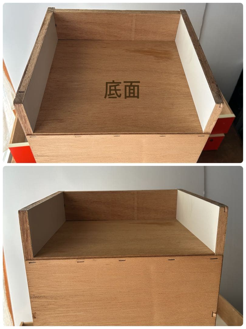 昭和レトロ　当時物　5段チェスト　引き出し　収納　オレンジ　レトロポップ　タンス