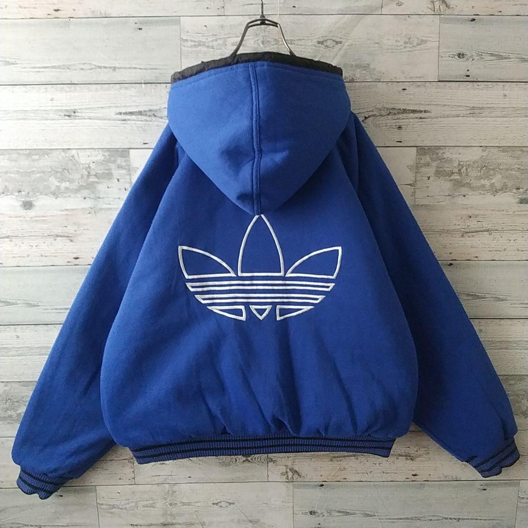 激レア☆80s アディダス 両面刺繍ロゴ リバーシブル 中綿 ジャケット L