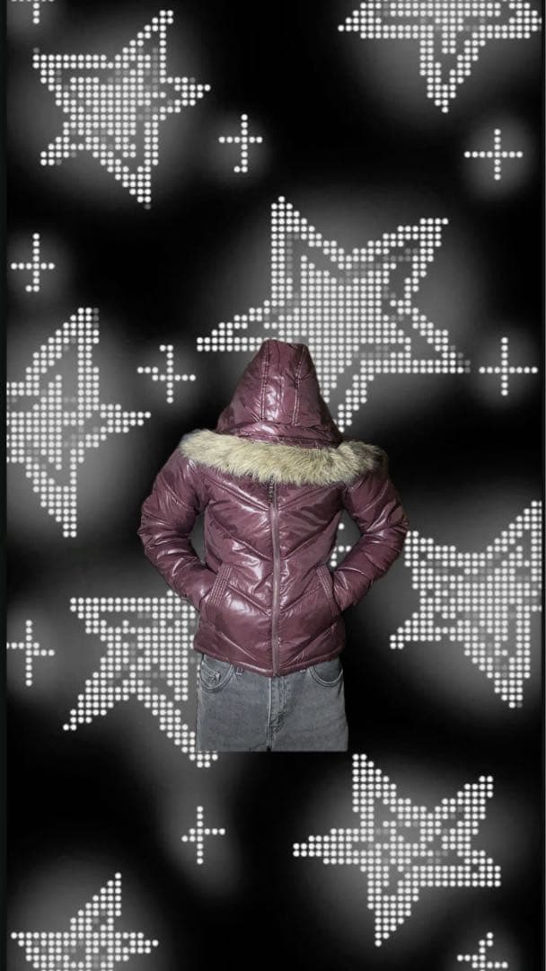 【値下げ⭕️】00s archive光沢ファーダウン XL y2k お兄系　平成