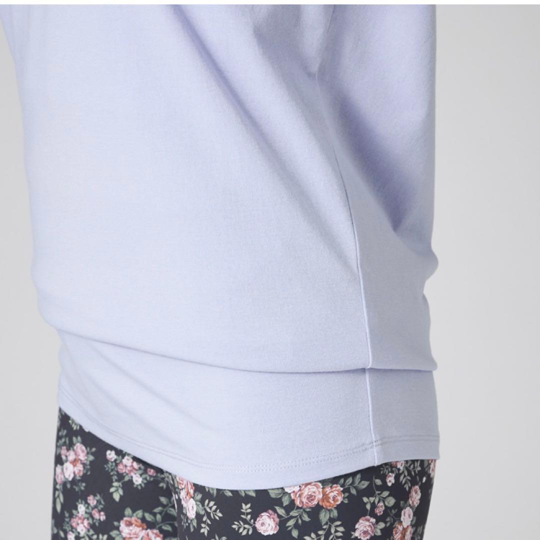 チャコット レースコンビ 長袖 ヘムフィット Tシャツ M ヨガウェア ロング丈