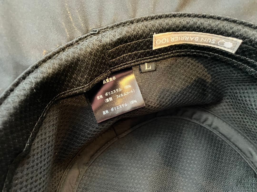 新品　試着のみ　サンバリア　黒　ウィンドハット　Lサイズ