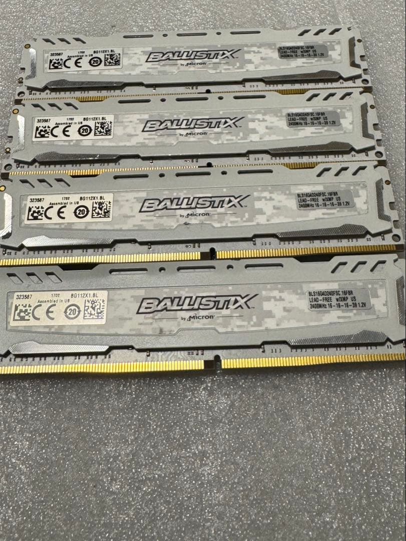 BALLISTIX DDR4 PC4 16GB×4枚64GB BIOSチェック✅