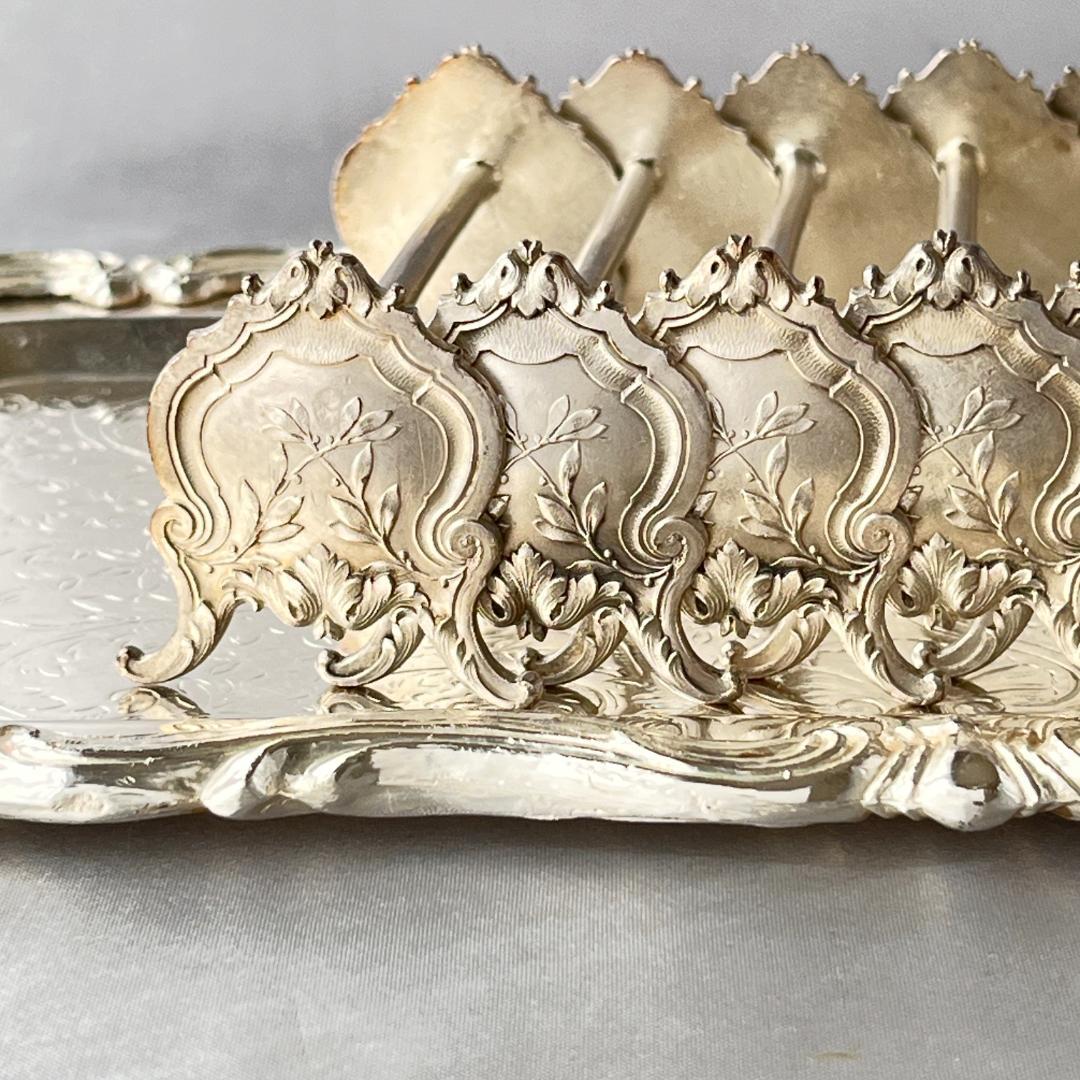 【仏蘭西】 アールヌーボーのナイフレスト 6個組 Art Nouveau