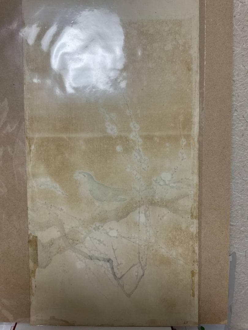 小原古邨 祥邨 豊邨 『梅に鶯』 明治後期作 木版画 真作 美品 鳥 ウグイス