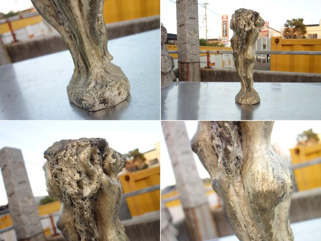 【中古】M▽ブロンズ像 彫刻 アート オブジェ 女性 裸婦 (37238)