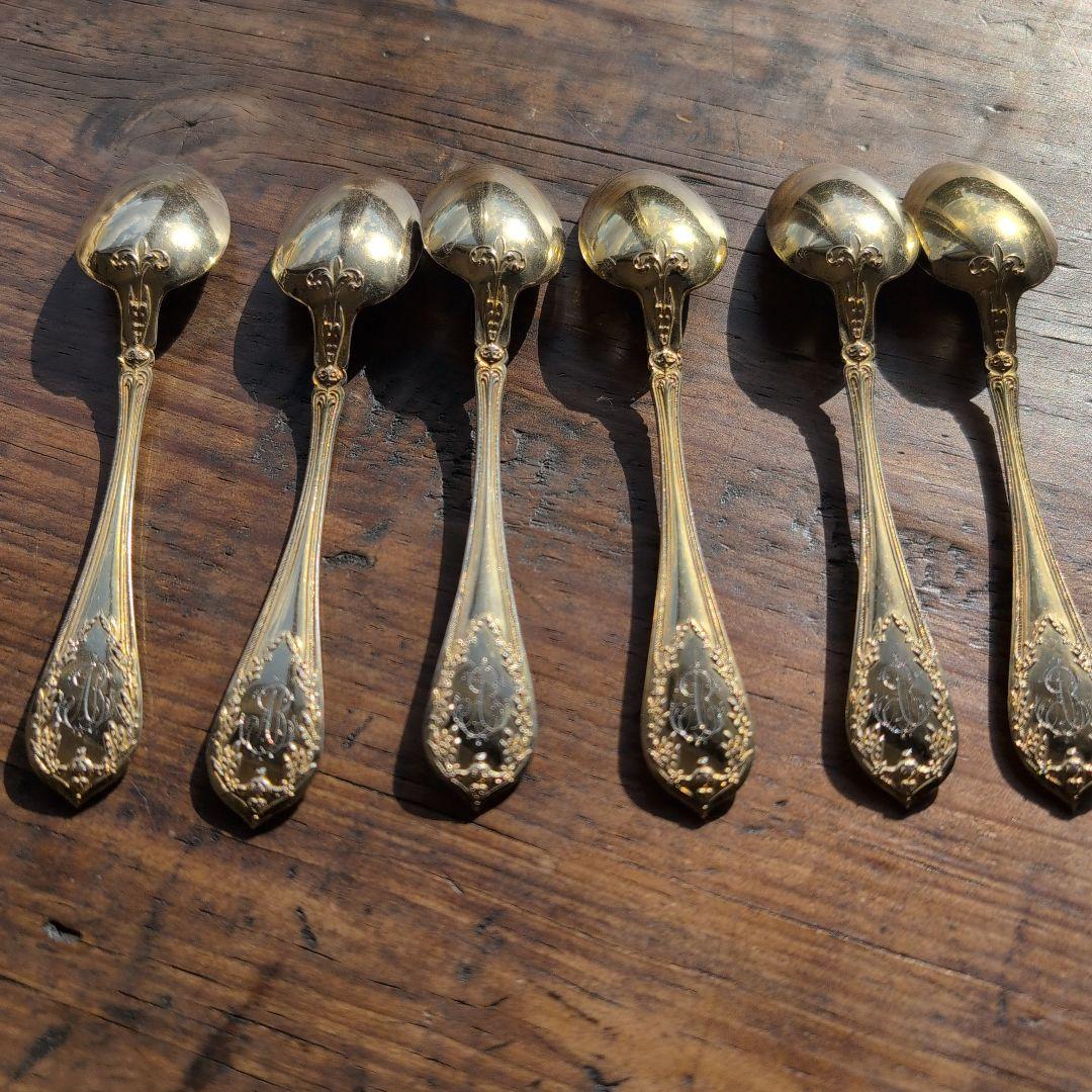 フランスアンティーク　純銀製　スプーン