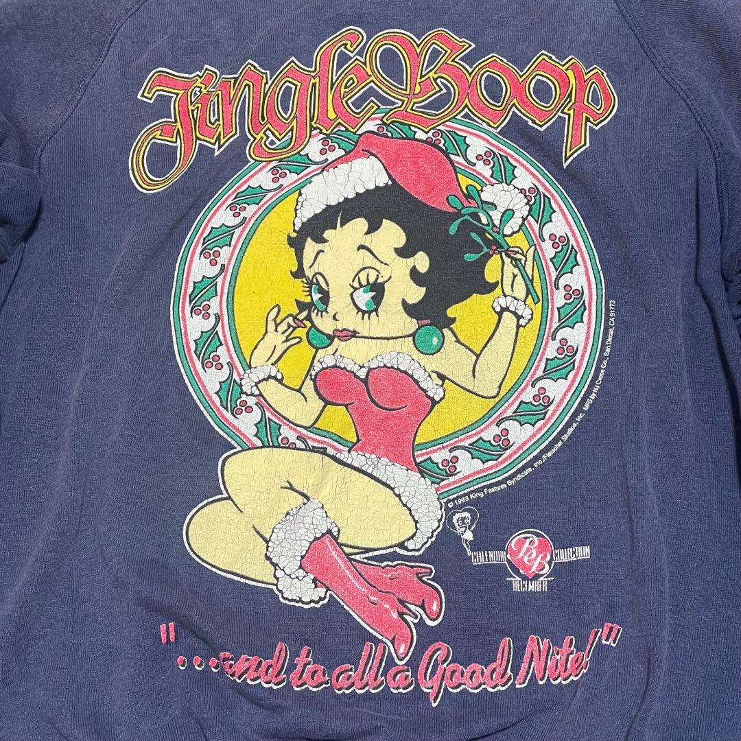 ベティーブープ　スウェット　90s USA製　両面プリント　サンフェード　M