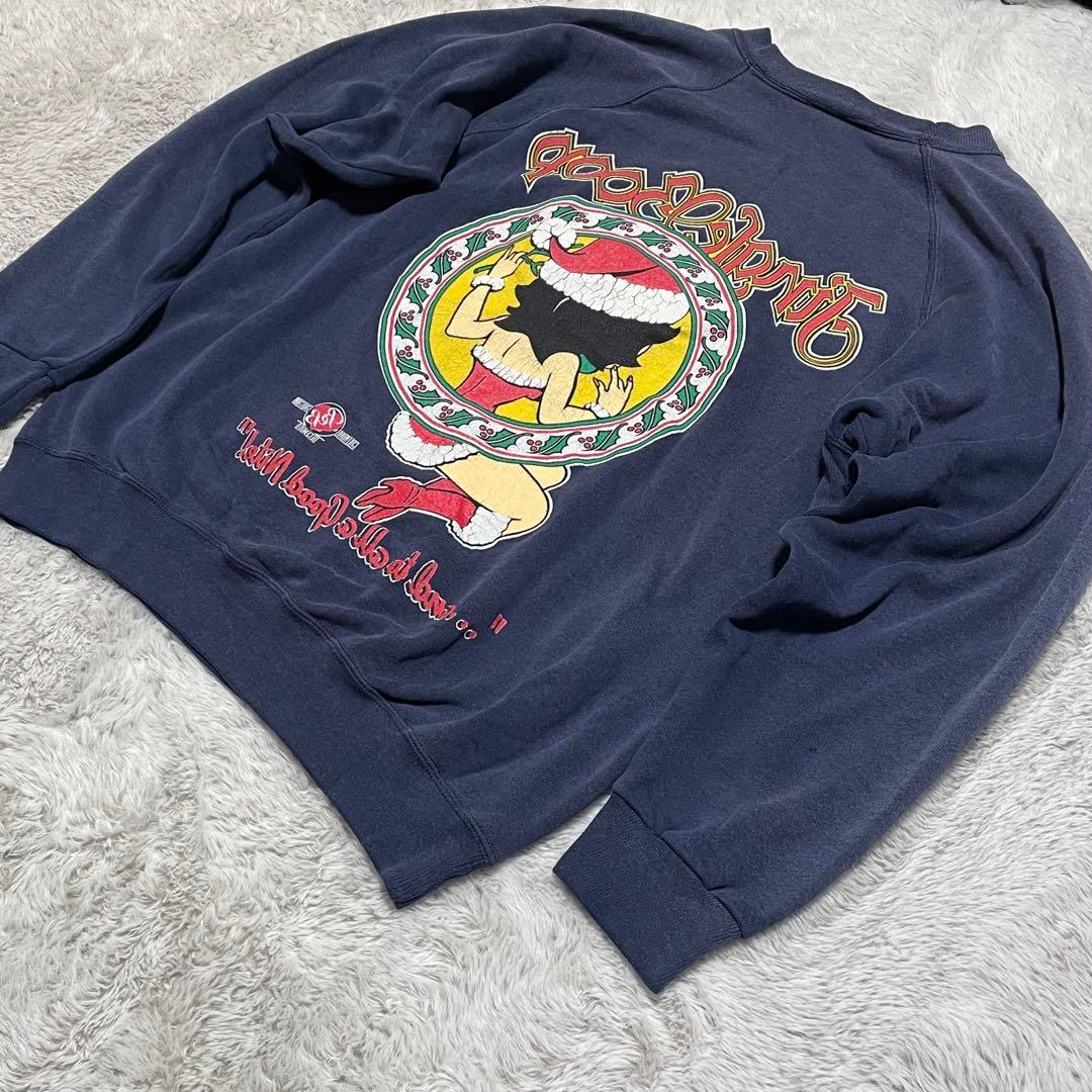 ベティーブープ　スウェット　90s USA製　両面プリント　サンフェード　M