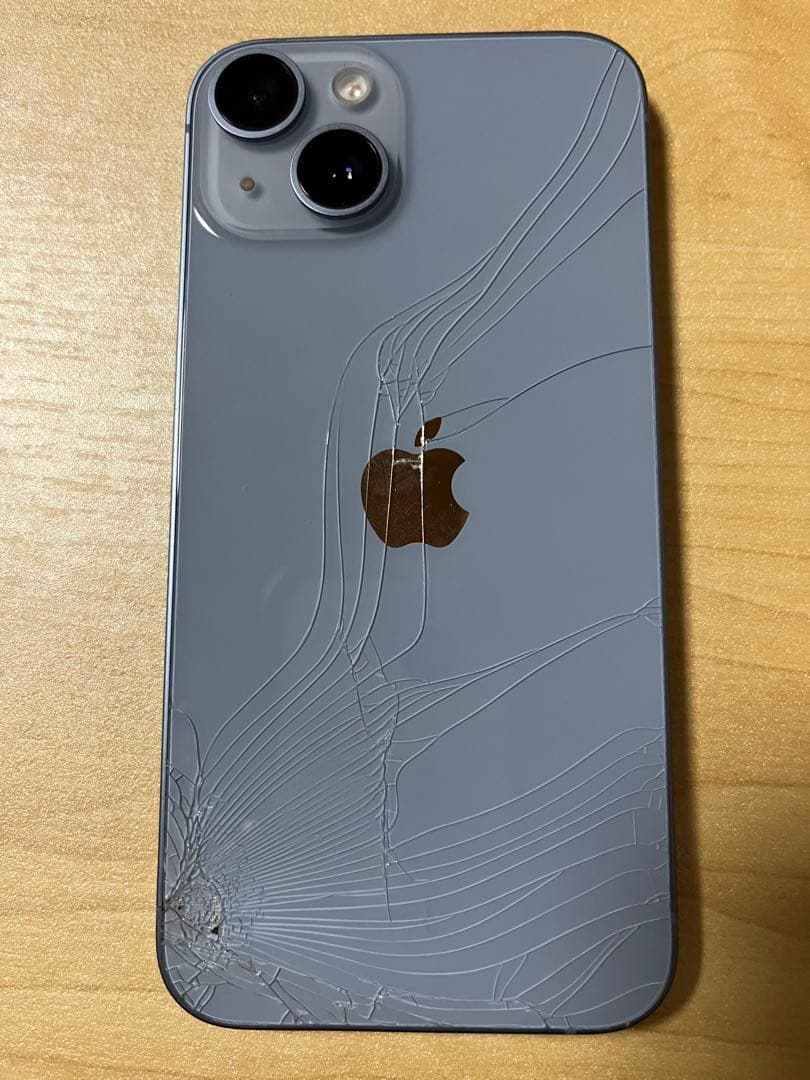 値下げAppleiPhone14ブルーSIMフリー 「未使用カバーガラス付」