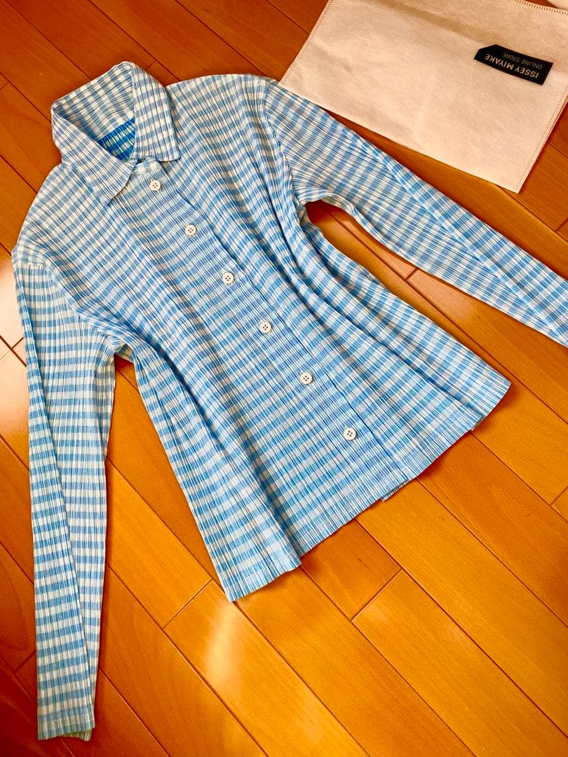 ISSEY MIYAKE チェック柄　プリーツシャツ