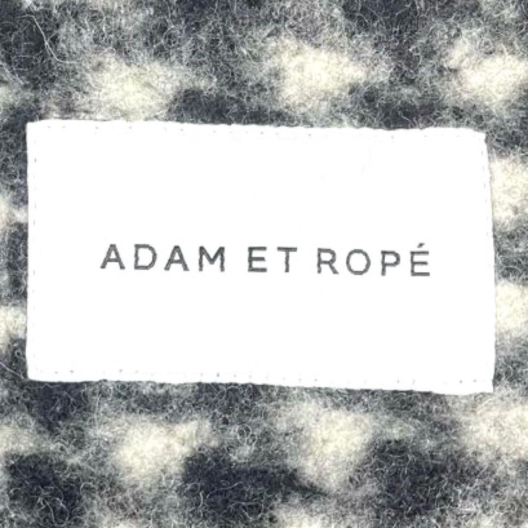 ADAM ET ROPE スタンドカラー コート ウール混 千鳥格子 フリー