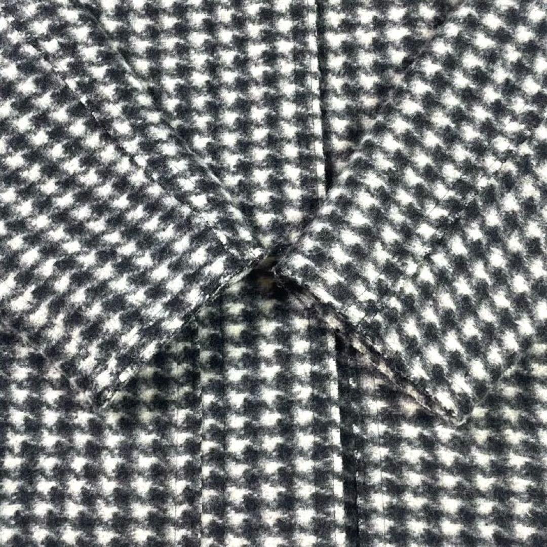 ADAM ET ROPE スタンドカラー コート ウール混 千鳥格子 フリー