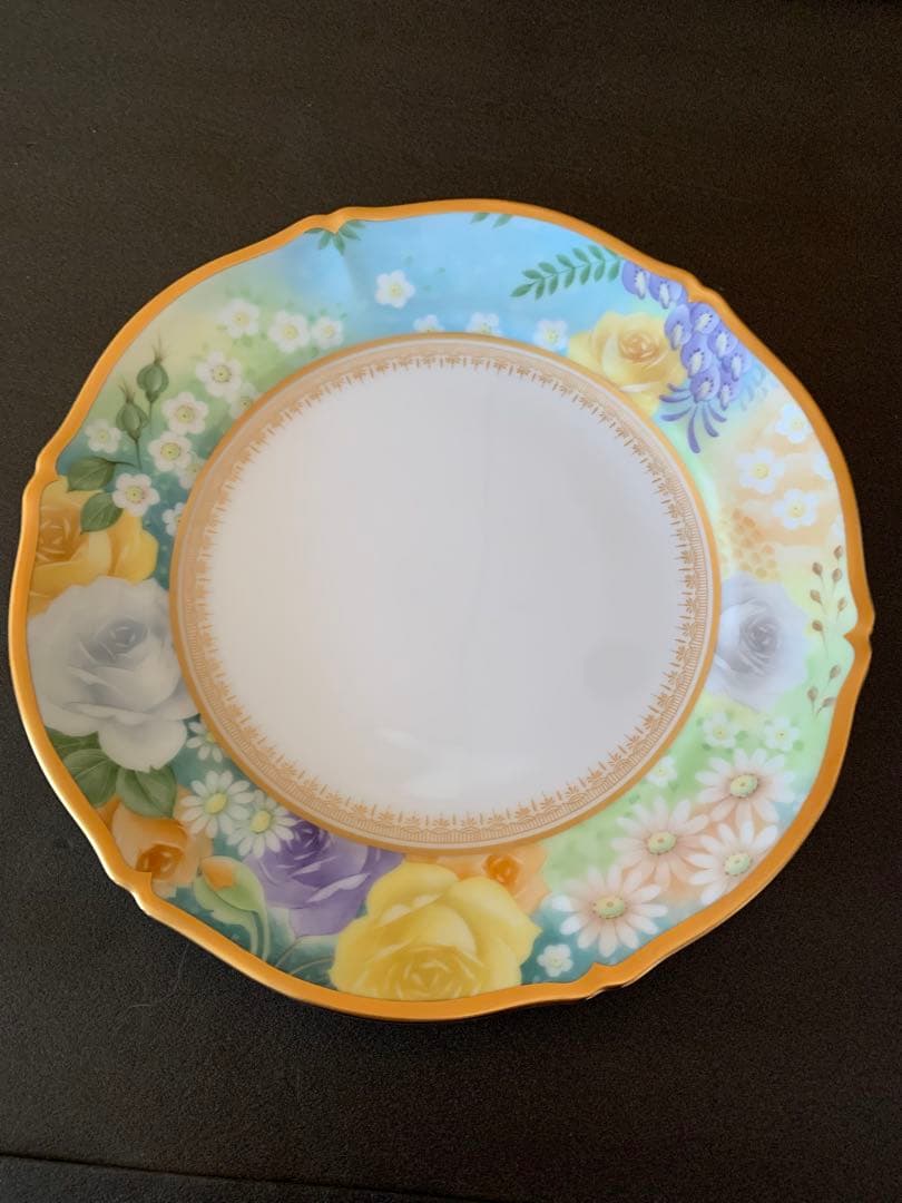 希少品　大倉陶園　花園　プレミアムブルー　ミート皿　6枚セット