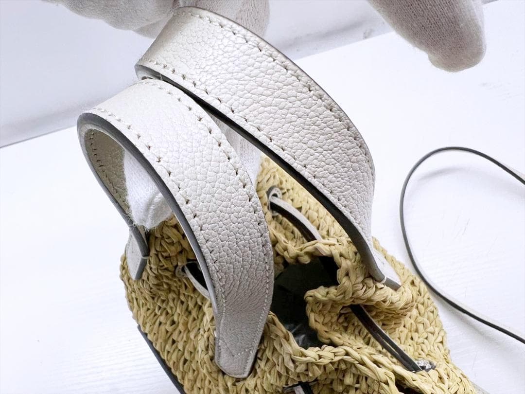 美品　アニヤハインドマーチ　ラフィア　ドローストリング　トート　ショルダーバッグ