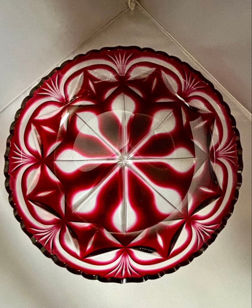 島津薩摩切子　大皿