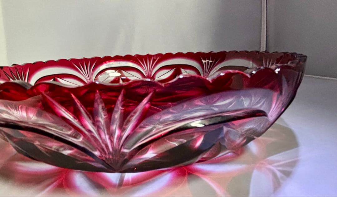 島津薩摩切子　大皿