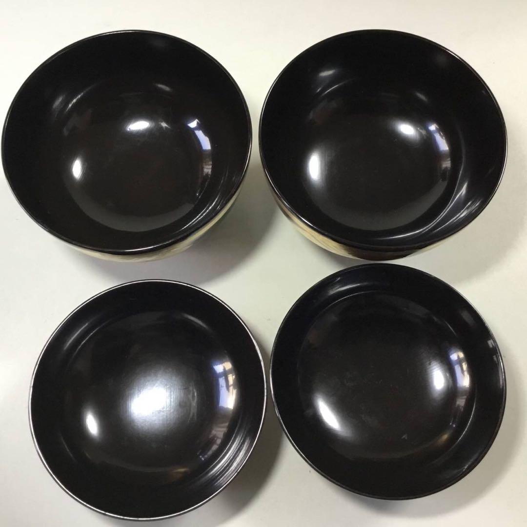 漆器◆秀衡塗？ 汁椀 2客◆漆塗 蓋椀 雑煮椀 金彩 木製 和食器 吸物椀