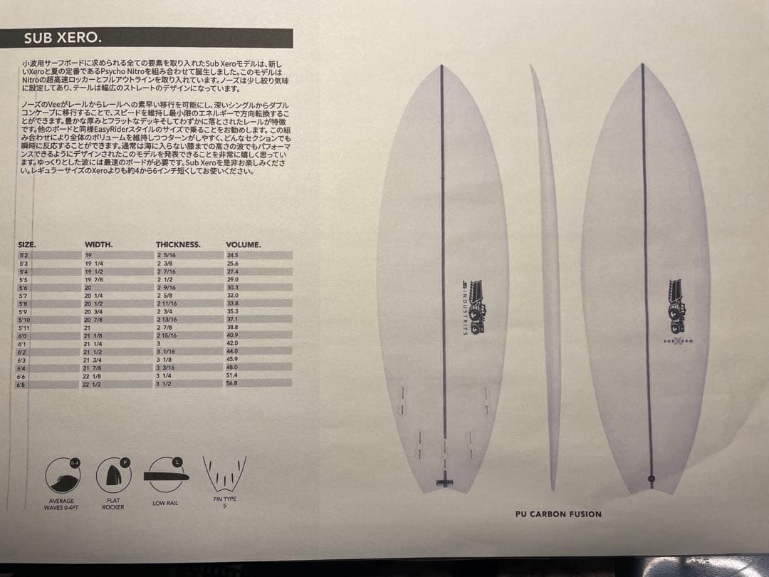 JS surf board 5”7新品未使用品 Sub Xero 日本用モデル