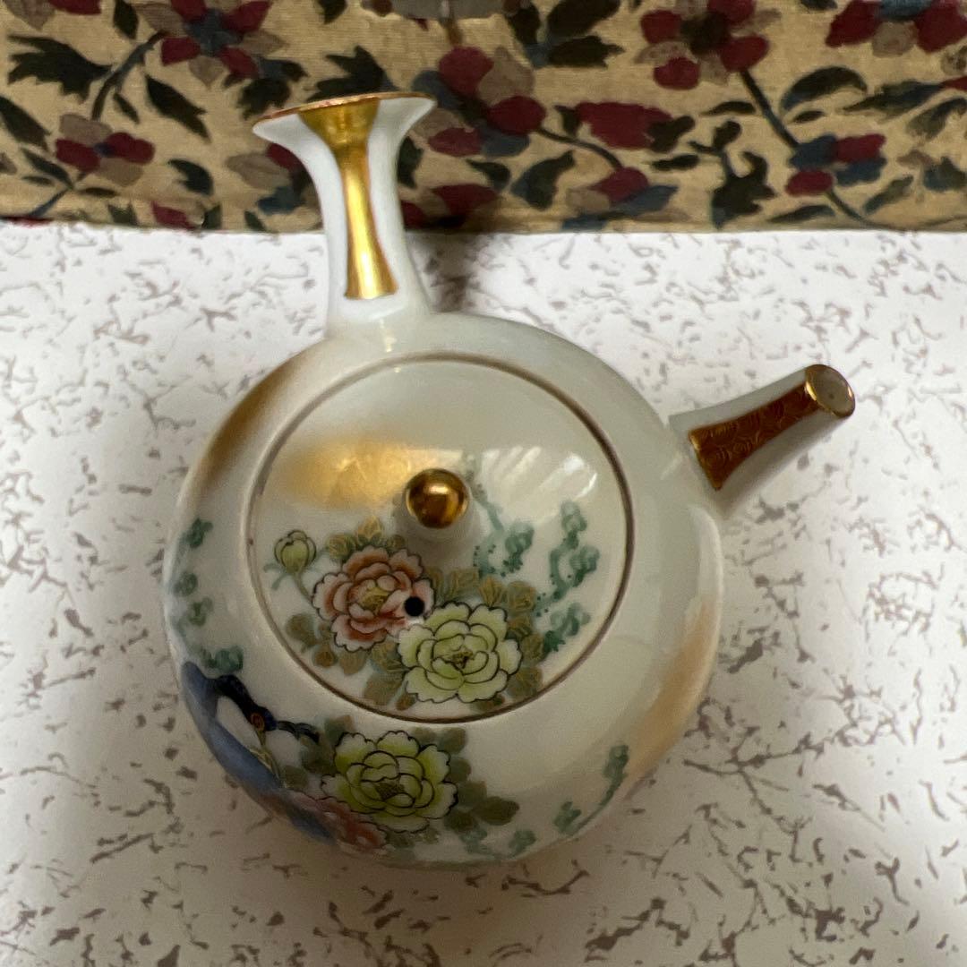 古九谷　九谷焼　花鳥図　金彩　孔雀　煎茶揃え　時代物
