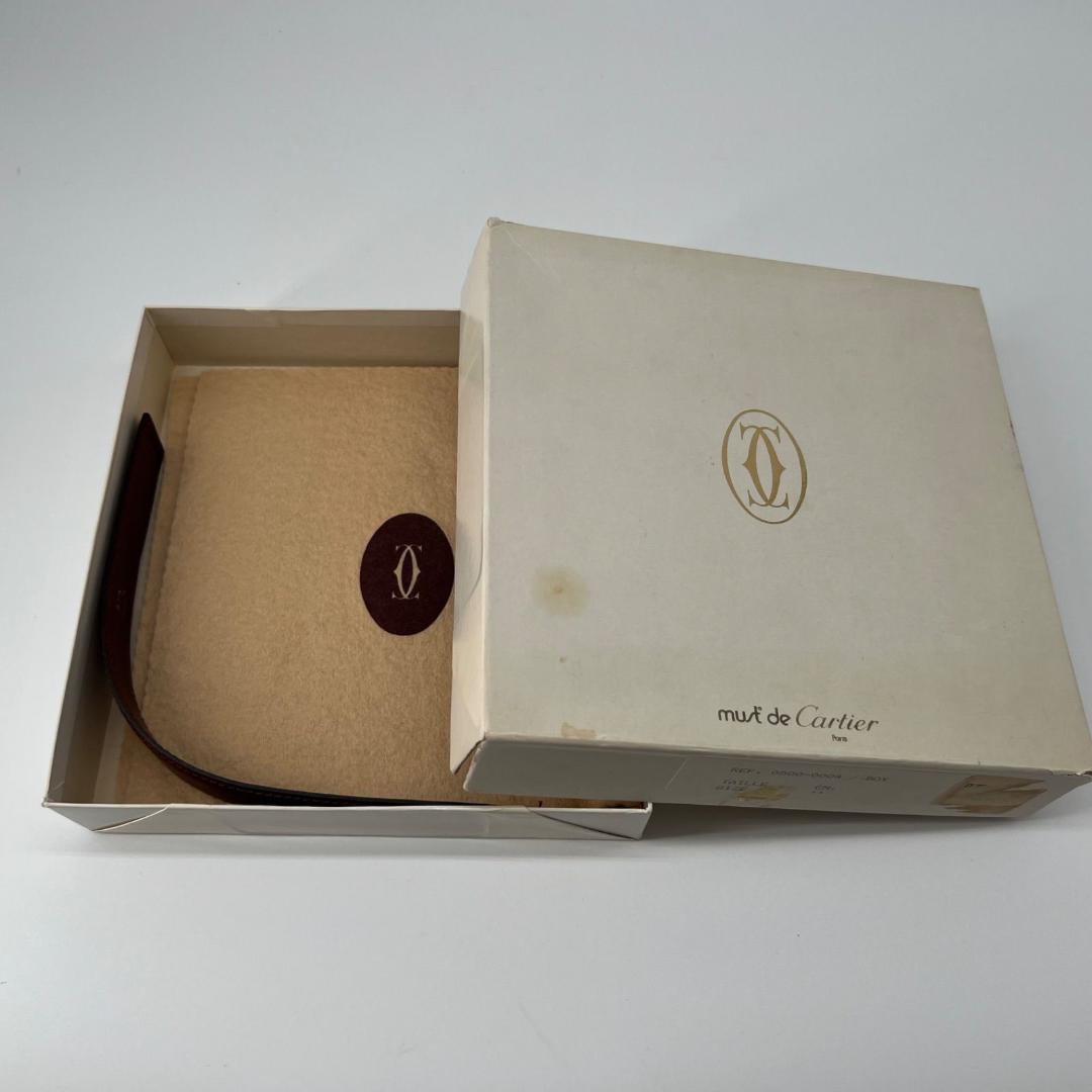 良品✨カルティエ ゴールド金具 レザー ベルト ボルドー 箱付き