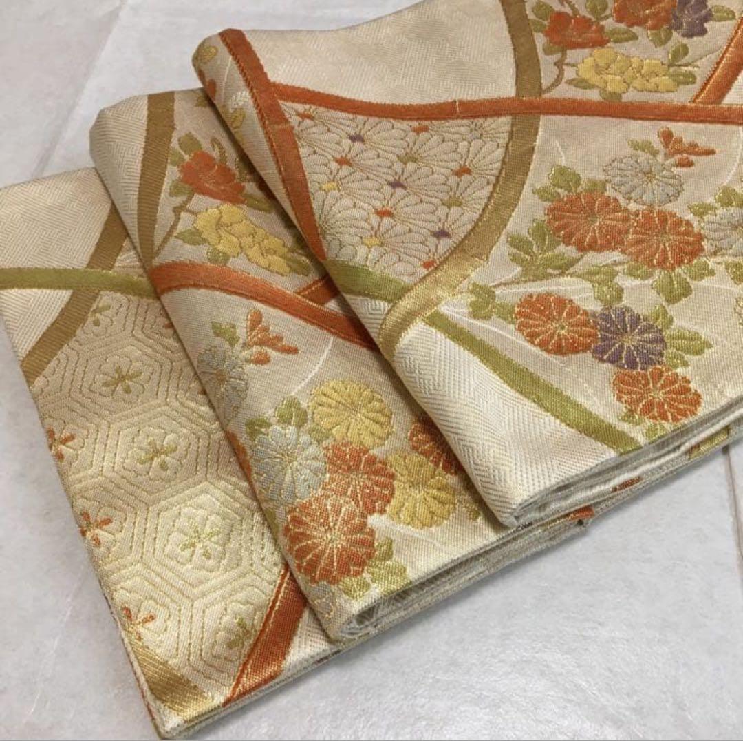 振袖 赤とグレー 古典柄　フルセット