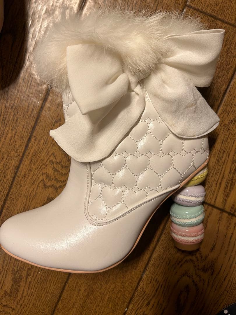 夢展望 マカロンブーツ ホワイト