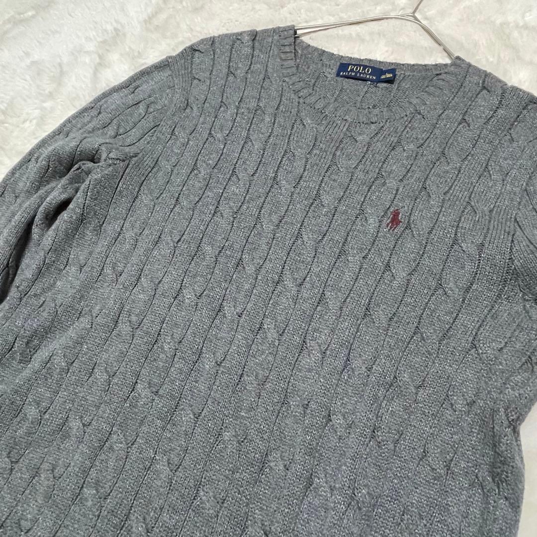 ポロラルフローレン　L ケーブルニット　コットン　ポニー　クルーネック　セーター
