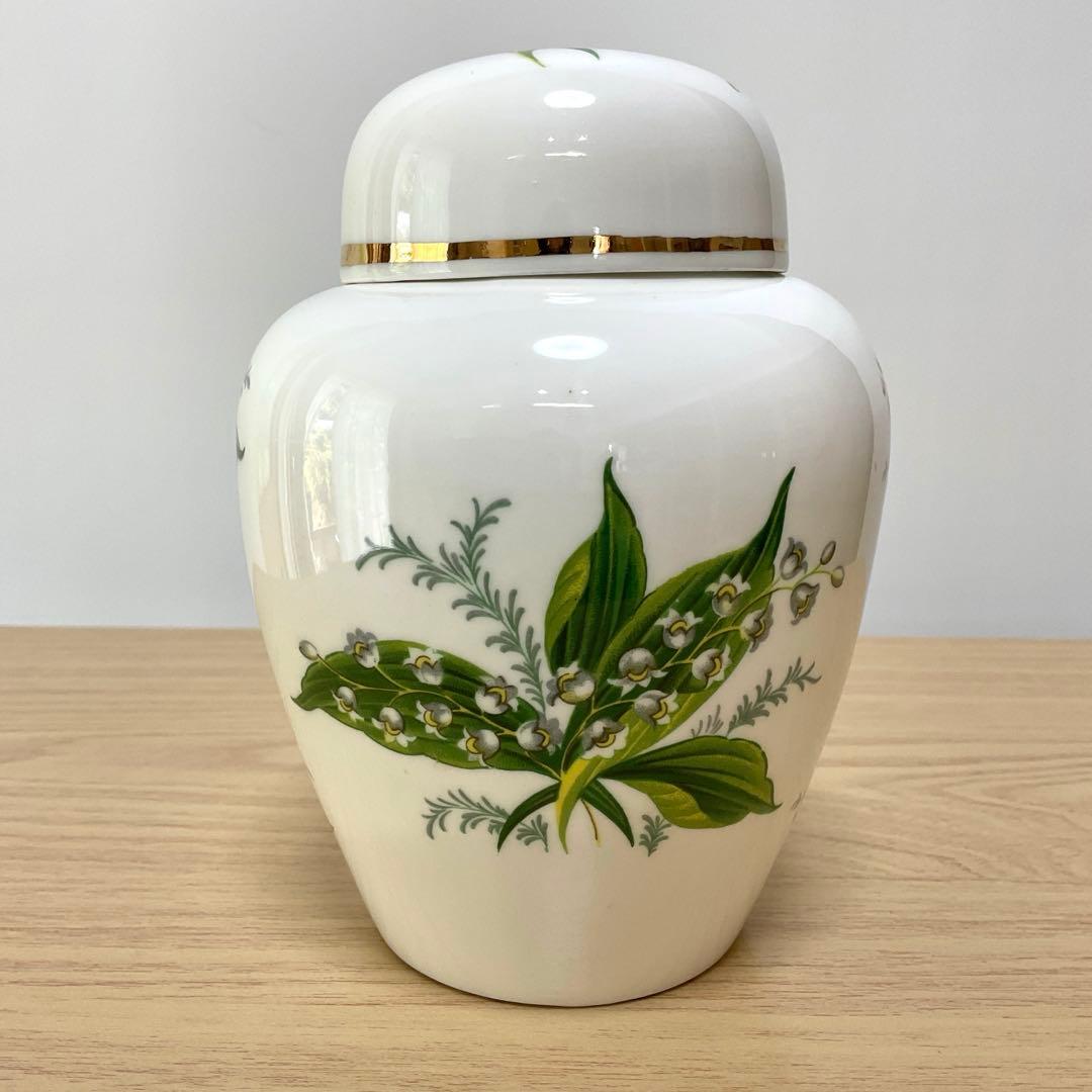 イギリス　ハマースレイ　すずらん　ジンジャージャー　ティーキャディ　約15cm