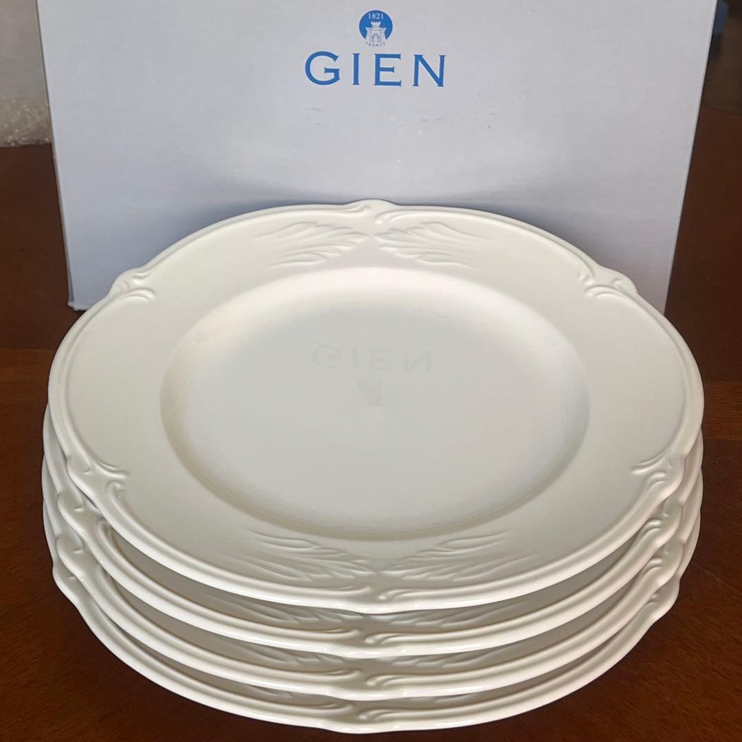 【新品】フランス製　ジアン★ロカイユブラン★ディナー皿　4枚