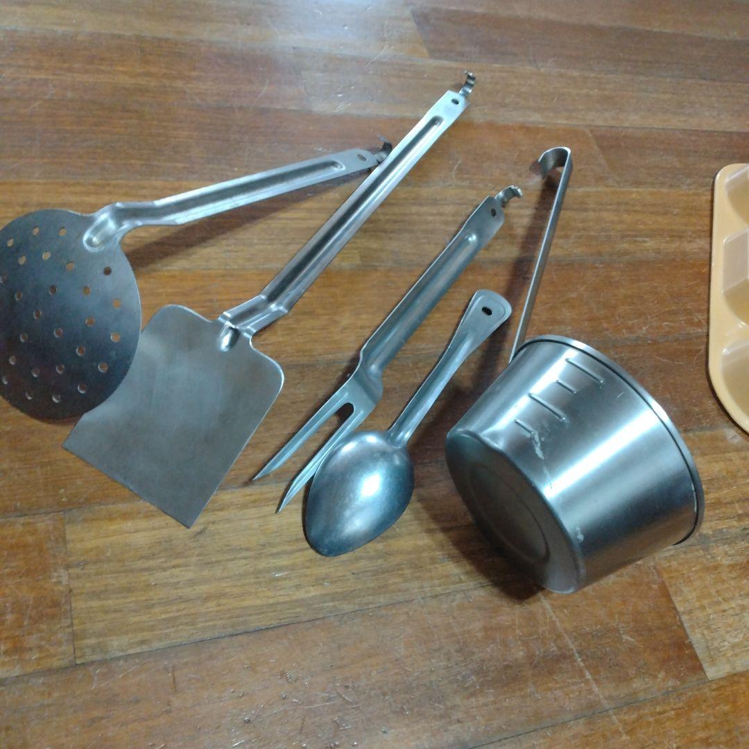 米軍USミリタリーカトラリー&メストレイ7点BBQソロキャンプアウトドア古道具