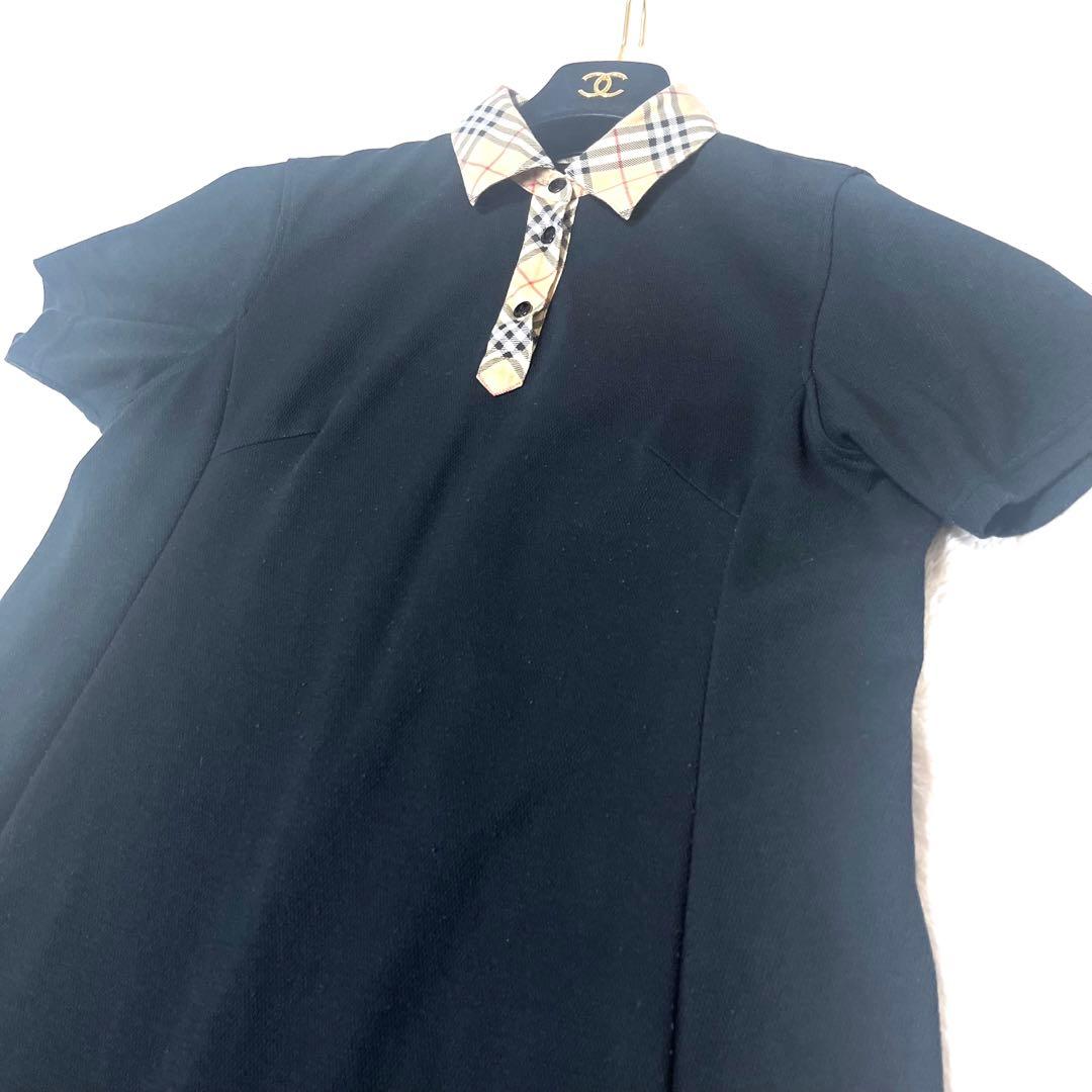 極美品☆バーバリーゴルフノバチェックワンピース黒