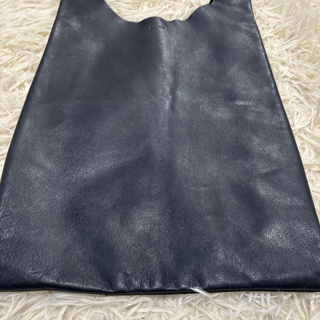 BAGGU レザー　ハンドバッグ　エコバッグ　黒　濃紺