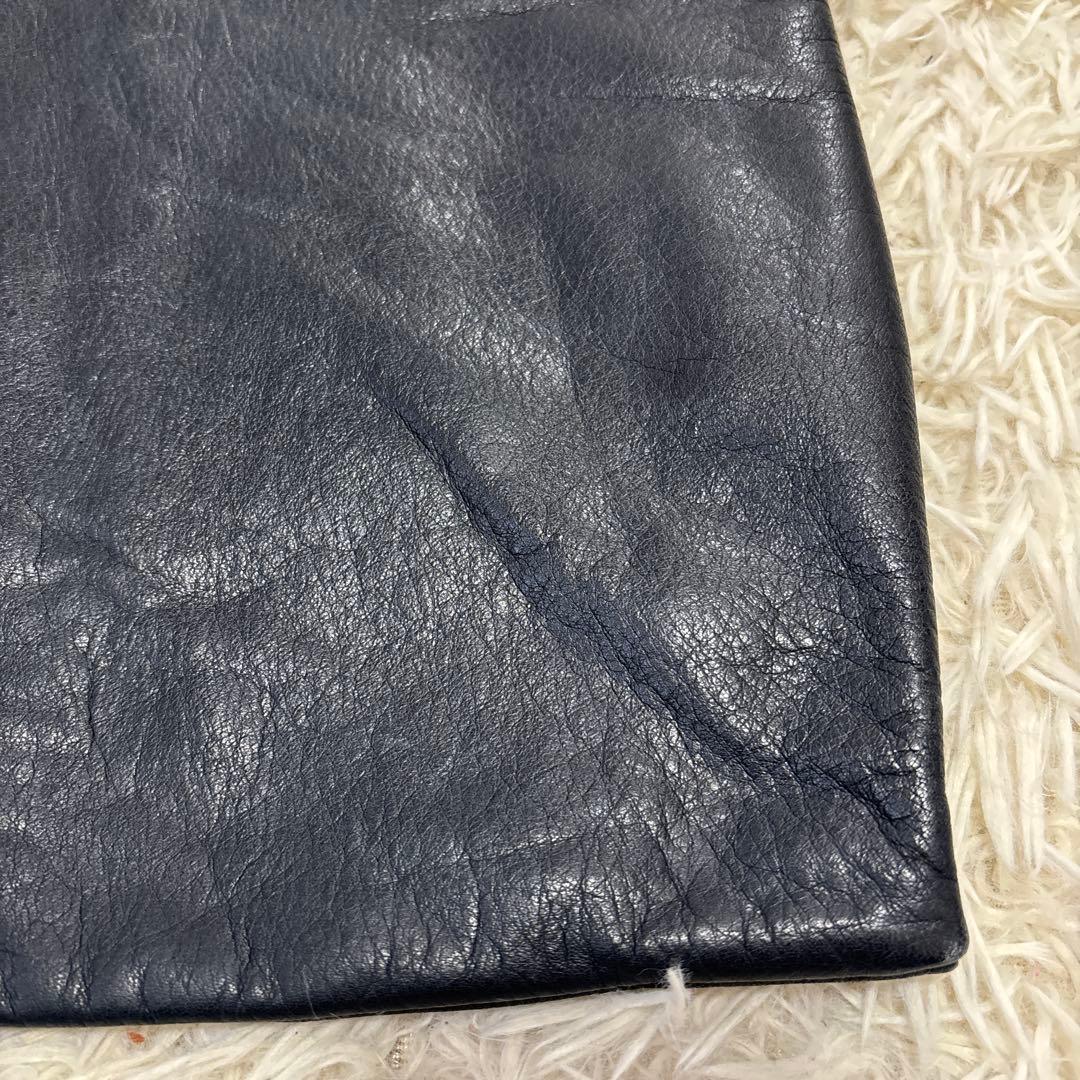 BAGGU レザー　ハンドバッグ　エコバッグ　黒　濃紺