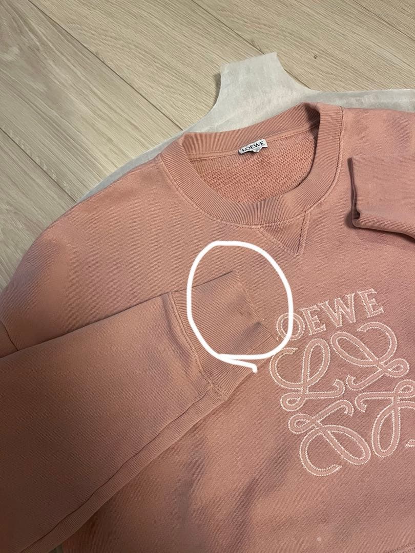 LOEWE ロエベ クロップド スウェット XS ピンク（2025SS・正規品）