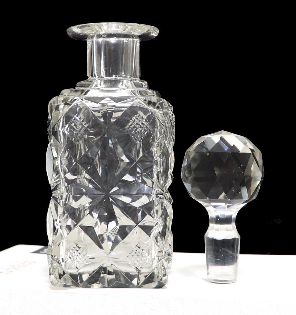 オールド・バカラ 珍品 切子 ダイヤモンドカット×格子柄 ボトル ディアマン