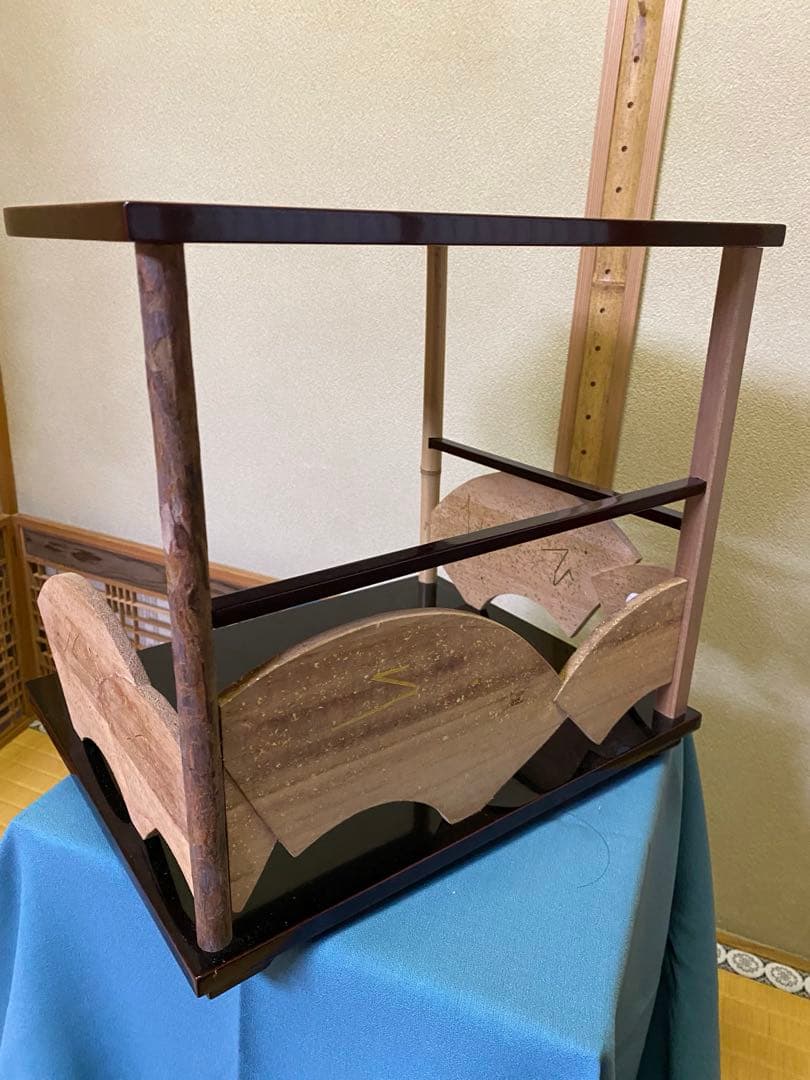 【本日限定】茶道具/寿扇棚 鵬雲斎好写 天板・地板共溜塗り 固定式