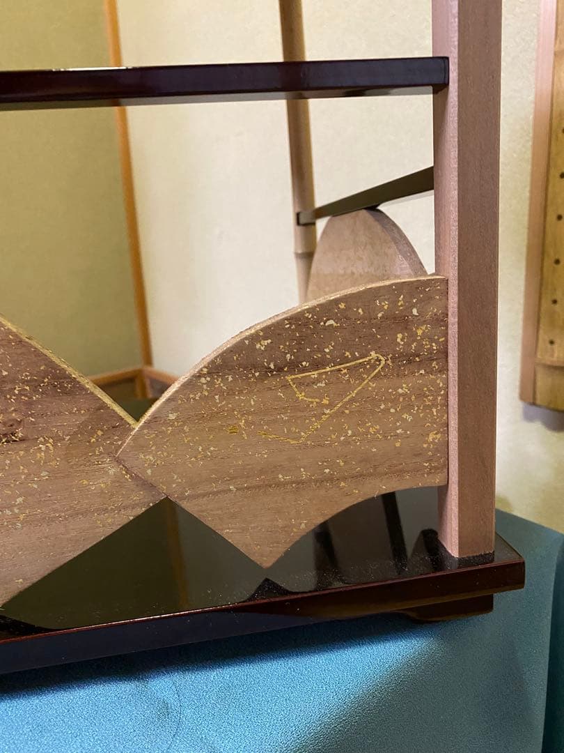 【本日限定】茶道具/寿扇棚 鵬雲斎好写 天板・地板共溜塗り 固定式