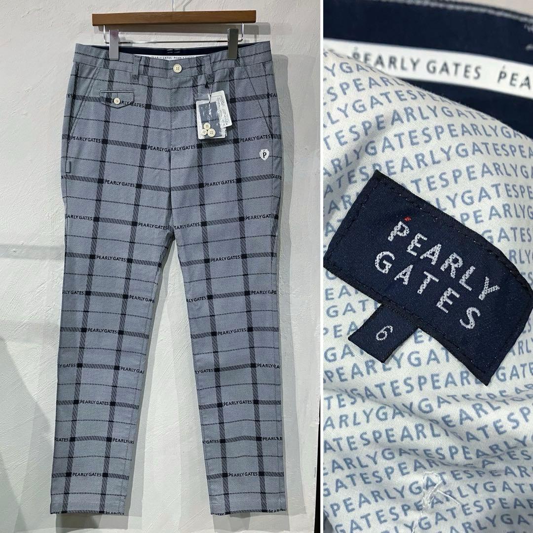 新品 PEARLY GATES ロゴ入り チェックパンツ ゴルフパンツ