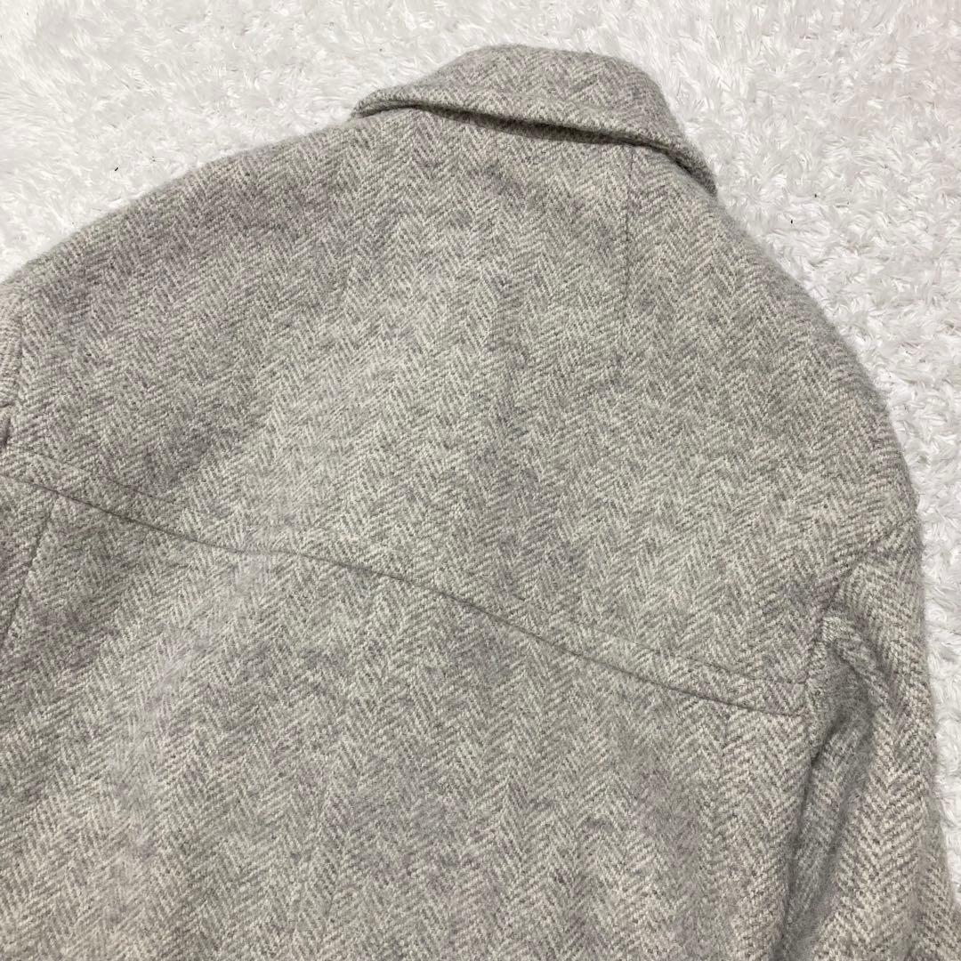 SHIPS ダブルブレスト ピーコート ツイード ヘリンボーン コクーン 36