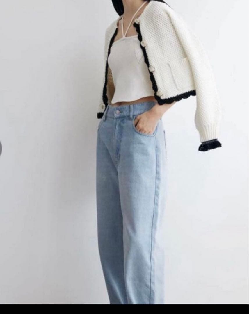 新品コエル♡バイカラーフリルカーディガン