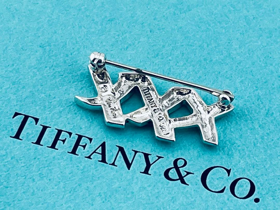 f010 希少　ティファニー　トリプル　キス　xxx ブローチ　シルバー　925