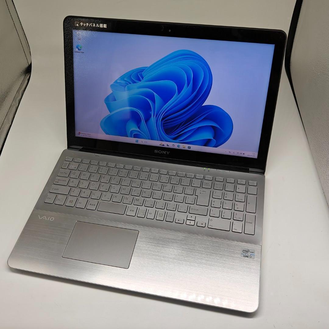 【VAIO】SVF 高速i7 SSD512GB 12GB シルバー ノートPC
