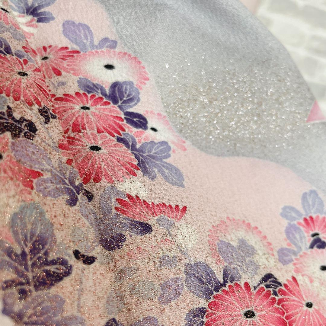 訪問着　フルセット　道長取り　飛び立つ鶴　金彩加工　入学式　卒業式　着物　I3