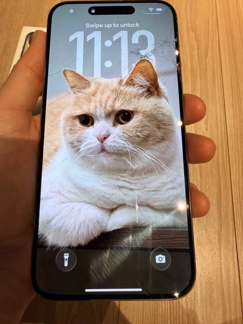 iPhone 15 Pro Max 256 gb本体 画面にひびあり