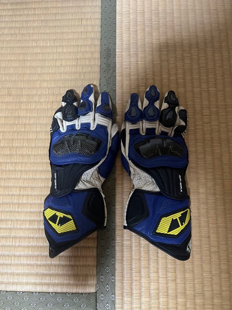 RS タイチ レーシングスーツ サイズLLS 革ツナギ　レーシンググローブ　青白