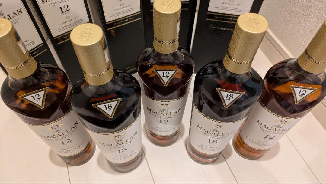 マッカラン 全部 シェリー 12年 3本、18年 2本のセット