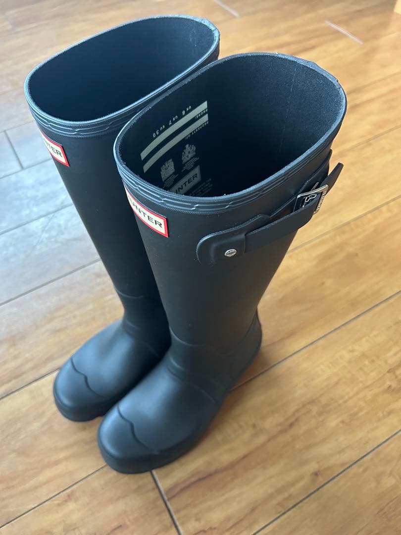 HUNTER ブラック レインブーツUK6
