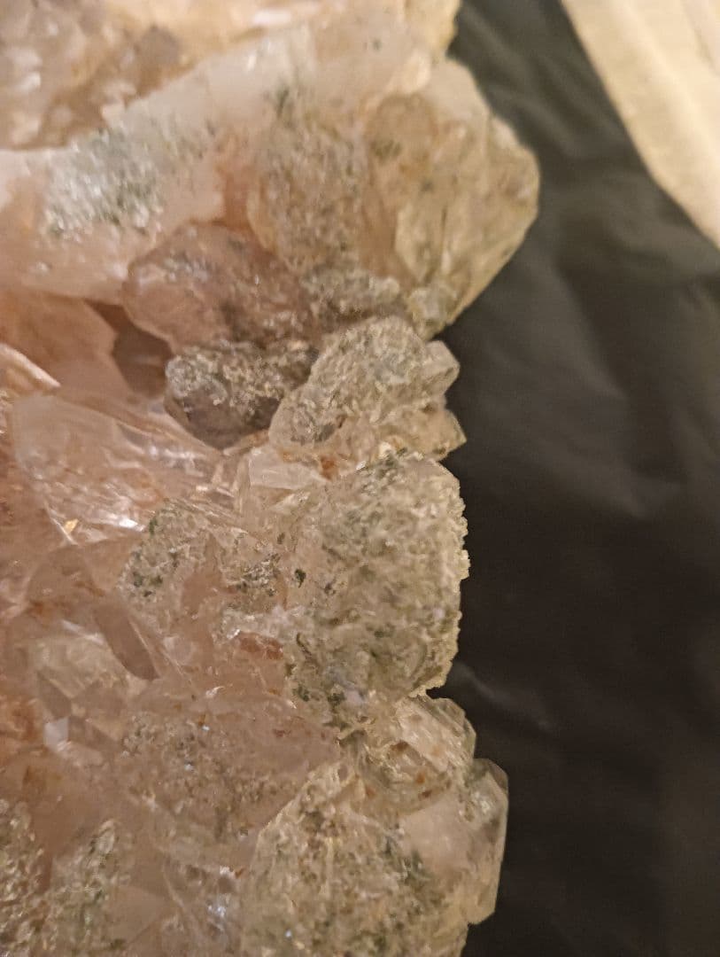 希少石　ビッグサイズ　インド　マニハール　水晶　クラスター　クローライト ルチル